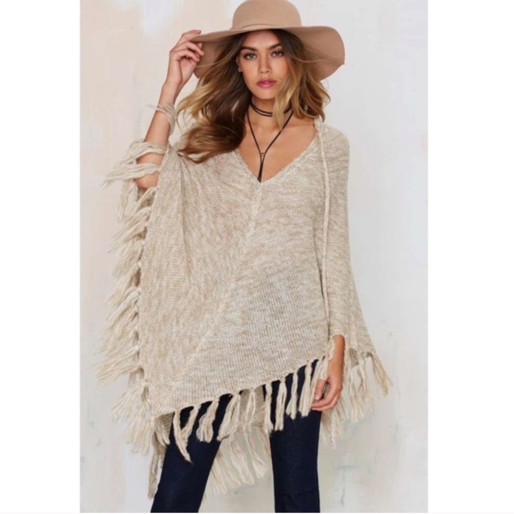Nasty Gal Knitflix and Chill Sweater Poncho